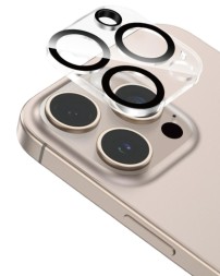 Защитное стекло i-Phone 16 Pro/16 Pro Max на камеру Keephone Optix Frame прозрачное