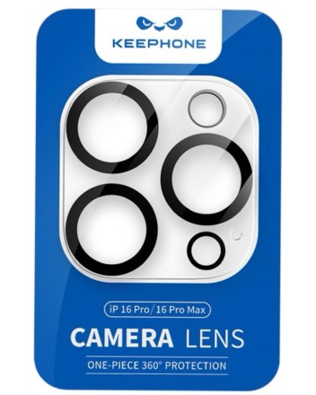  Защитное стекло i-Phone 16 Pro/16 Pro Max на камеру Keephone Optix Frame прозрачное