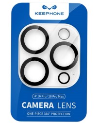 Защитное стекло i-Phone 16 Pro/16 Pro Max на камеру Keephone Optix Frame прозрачное