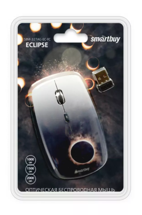  Мышь беспроводная Smartbuy 327AG Eclipse USB/DPI 1000-1500-2000/4 кнопки/2AAA (SBM-327AG-EC-FC)