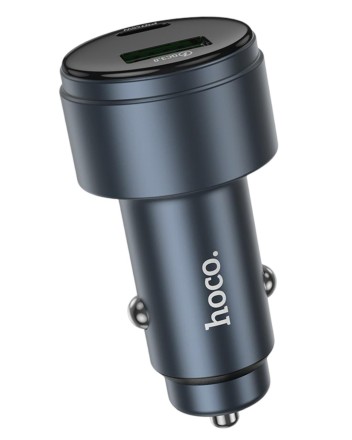  Автомобильное заряд. устр. Hoco Z57B 1USB/1C 63W серый