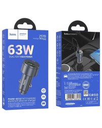 Автомобильное заряд. устр. Hoco Z57B 1USB/1C 63W серый