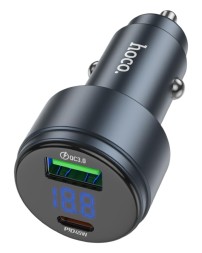 Автомобильное заряд. устр. Hoco Z57B 1USB/1C 63W серый