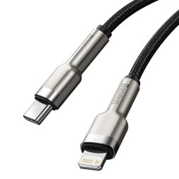 Кабель-зарядка Type-C на Lightning Baseus Cafule Metal 2м (CATLJK-B01) 20W черный