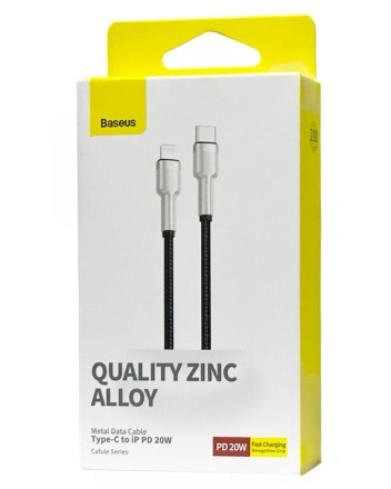  Кабель-зарядка Type-C на Lightning Baseus Cafule Metal 2м (CATLJK-B01) 20W черный