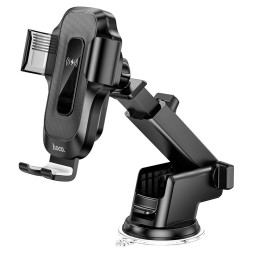 Держатель c беспроводной зарядкой на торпеду Hoco HW3 15W с зажимом черный