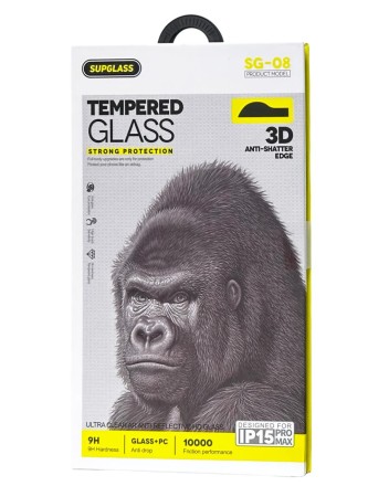  Защитное стекло для i-Phone 15 Pro Max Supglass SG-08 Anti-Shatter Edge чёрное
