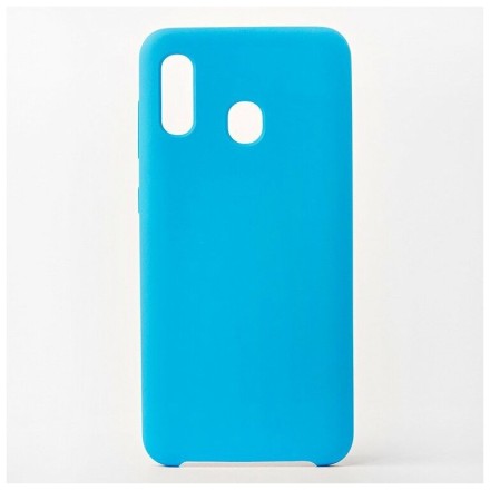  Накладка для Samsung Galaxy A30 Silicone cover голубая