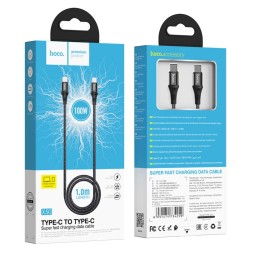 Usb Кабель-зарядка Type-C на Type-C Hoco X50 3.0A 100W 1м черный