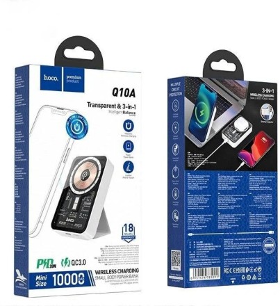  Powerbank магнитный с MagSafe Hoco Q10A 1USB-C 20W/ 10000mAh прозрачное