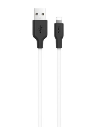  Usb Кабель-зарядка Lightning Hoco X21 Silicone 2A 1м мягкий силиконовый белый