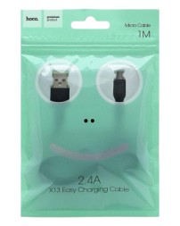 Usb Кабель-зарядка Micro Hoco X13 2.4A 1м силиконовый чёрный