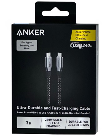  Usb Кабель-зарядка Type-C на Type-C Anker Prime (A88E2611) 240W 0.9м черный