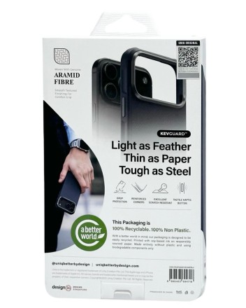  Накладка для i-Phone 17 Pro Max Uniq Keva Magsafe синяя