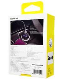 Автомобильное заряд. устр. Baseus Circular Plastic 1USB/1C 30W CCALL-YS01 черное