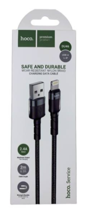  Usb Кабель-зарядка Lightning Hoco DU46 2.4A 2м черный