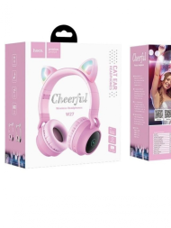 Стереонаушники Bluetooth Полноразмерные Hoco W27 BT5.0/300mAh/5ч розовые