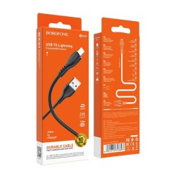 Usb Кабель-зарядка Lightning Borofone BX51 Triumph 2.4A 1м силиконовый черный