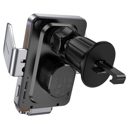  Держатель в автомобиль в воздуховод c беспроводной зарядкой Hoco HW7 15W черный