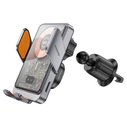  Держатель в автомобиль в воздуховод c беспроводной зарядкой Hoco HW7 15W черный