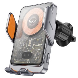 Держатель в автомобиль в воздуховод c беспроводной зарядкой Hoco HW7 15W черный