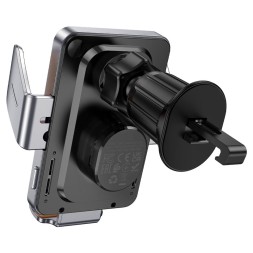 Держатель в автомобиль в воздуховод c беспроводной зарядкой Hoco HW7 15W черный