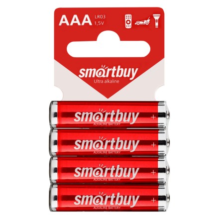  Батарейка алкалиновая Smartbuy LR03/4SB (60/720) (SBBA-3A04SB)