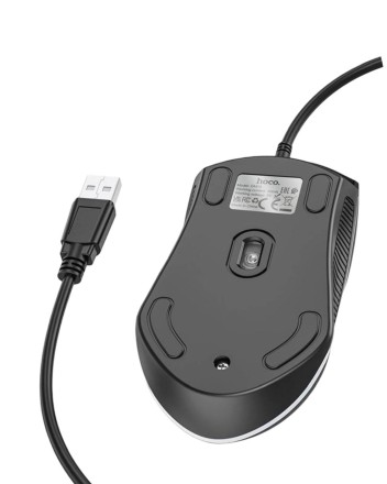  Мышь проводная Hoco GM19 Enjoy RGB 1.4м черная