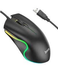 Мышь проводная Hoco GM19 Enjoy RGB 1.4м черная