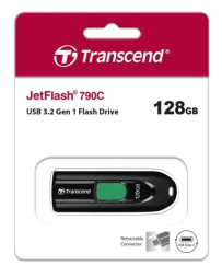 3.2 USB-C флеш накопитель Transcend 128GB JetFlash 790C черный