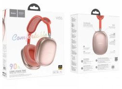 Стереонаушники Bluetooth полноразмерные Hoco W55 розовые