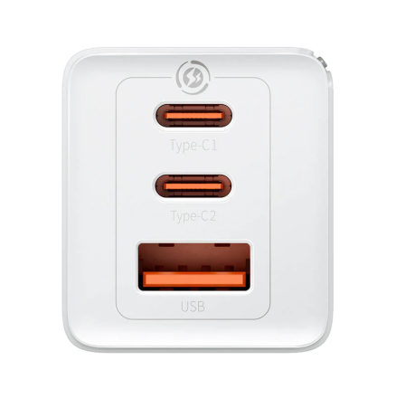  Сетевое зар. устр. Baseus GaN5 Pro Fast Charger 1USB+2C 65W CCGP120202 белое