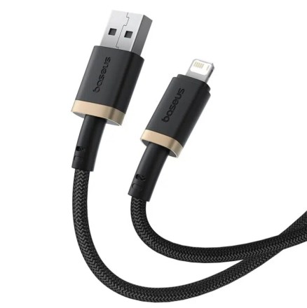  Usb Кабель-зарядка Lightning Baseus Dura Series 2.4A 1м (P10377801U01-00) черно-золотистый