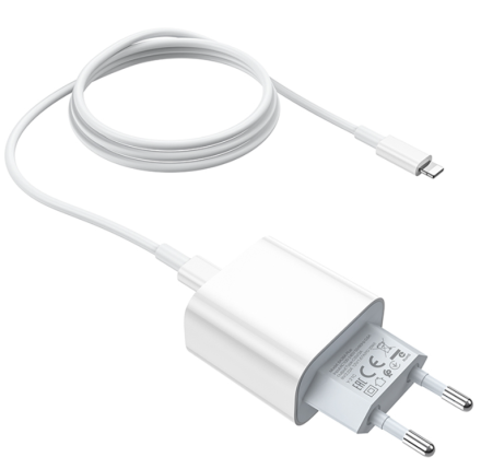  Сетевое зар. устр. Borofone BA38A Plus с шнуром Type-C на Lightning 1C 20W белое