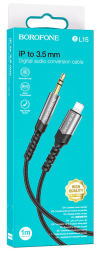 Кабель-переходник Lightning на AUX 3,5mm Borofone BL15 1м черный