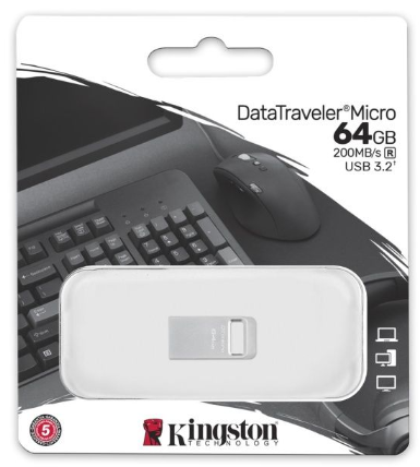  3.0/3.2 USB флеш накопитель Kingston DataTraveler Micro 64GB (DTMC3G2/64GB)