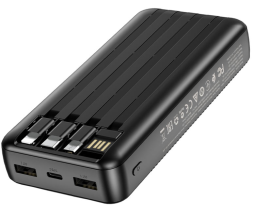Powerbank Borofone BJ20A 20000mAh 2USB/1C с проводом Type-C/Micro/Lightning черный
