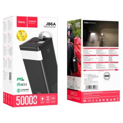 Powerbank Hoco J86A 50000mAh 22.5W 2USB/Type-C/Micro с дисплеем черный