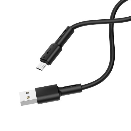  Usb Кабель-зарядка Micro Borofone BX31 2.4A 1м силиконовый чёрный