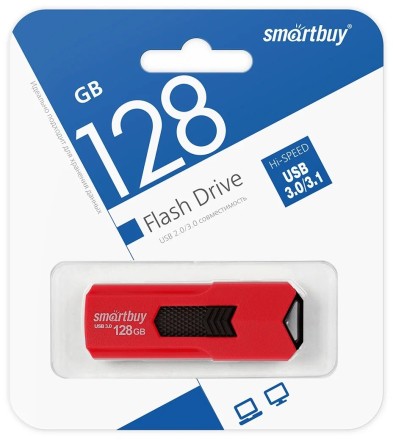  3.0 USB флеш накопитель Smartbuy 128GB Stream Red (SB128GBST-R3)