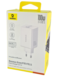Сетевое зар. устр. Baseus EnerFill FE11 100W 1USB/2C P10182102213-00 белое