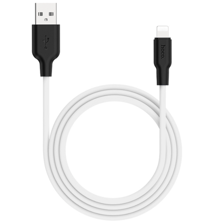  Usb Кабель-зарядка Lightning Hoco X21 Plus 2.4A 2м мягкий силиконовый белый