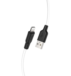 Usb Кабель-зарядка Lightning Hoco X21 Plus 2.4A 2м мягкий силиконовый белый