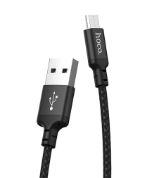 Usb Кабель-зарядка Micro Hoco X14 Times speed 2A 1м в тканевой оплетке черный