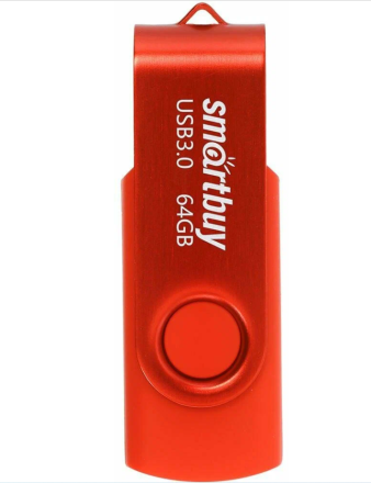 3.0 USB флеш накопитель Smartbuy 64GB Twist (SB064GB3TWB) краcный