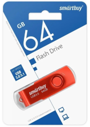 3.0 USB флеш накопитель Smartbuy 64GB Twist (SB064GB3TWB) краcный