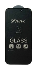 Защитное стекло i-Phone 17 Pro 6.3" Anank 5X Reinforced 2.5D 180° Антишпион черное