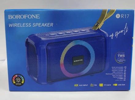  Bluetooth колонка Borofone BR17 BT5.1/1200mAh/4ч/5Вт/TF/AUX/FM синяя