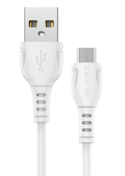 Usb Кабель-зарядка Micro Borofone BX51 Trumph 2.4A 1м силиконовый белый