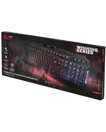  Клавиатура проводная Smartbuy Rush 308 USB/104+12 клавиш/Подсветка Rainbow/1.6м черная (SBK-308G-K)